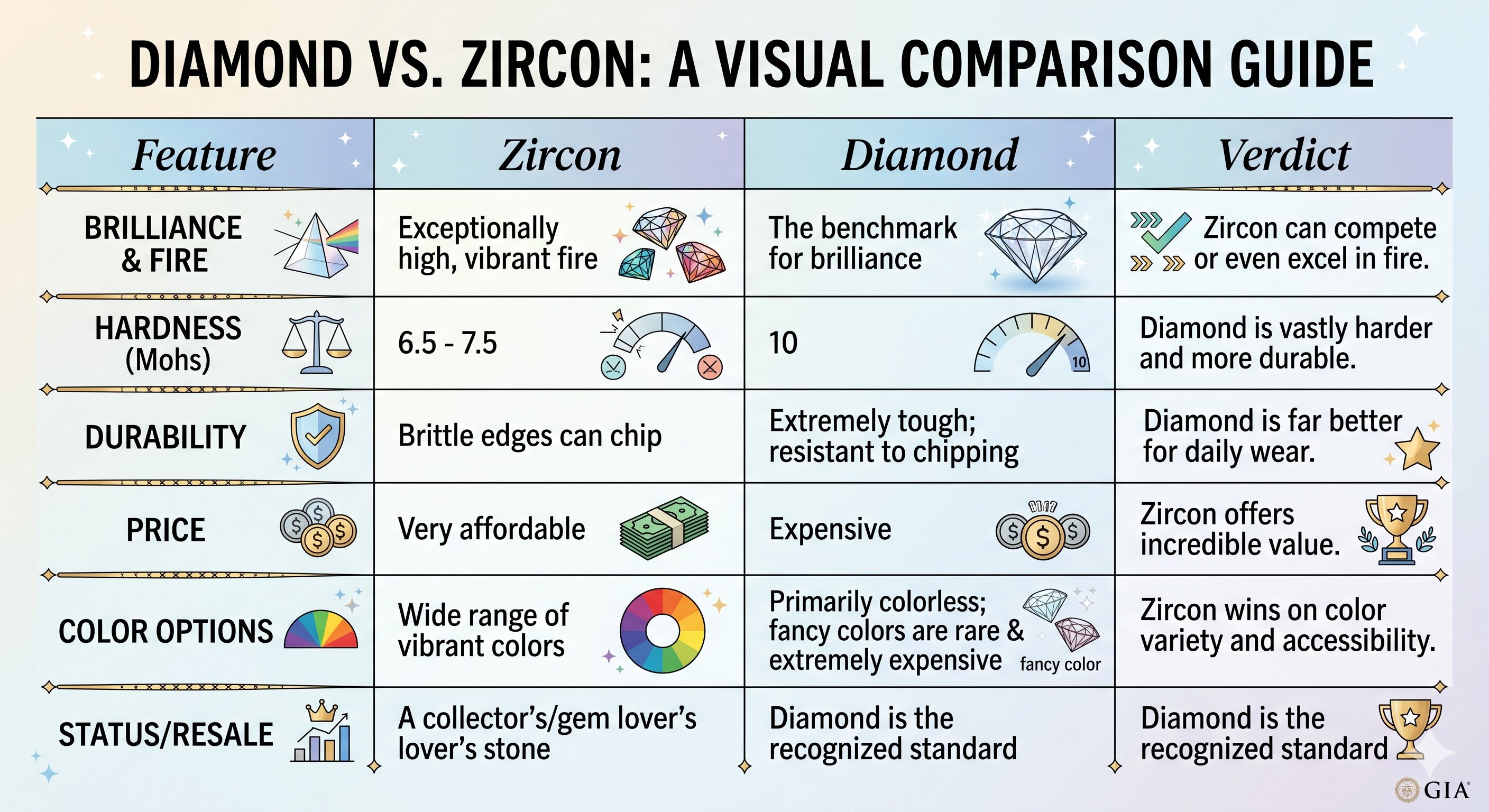 Diamond VS zircon comparison guide